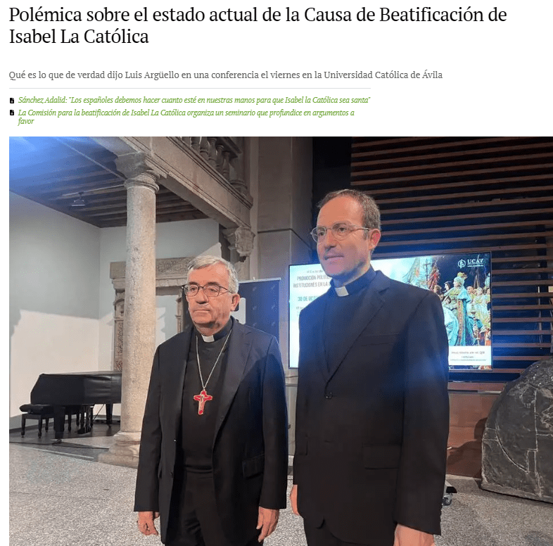 Polémica sobre el estado actual de la causa de beatificación de Isabel la Católica