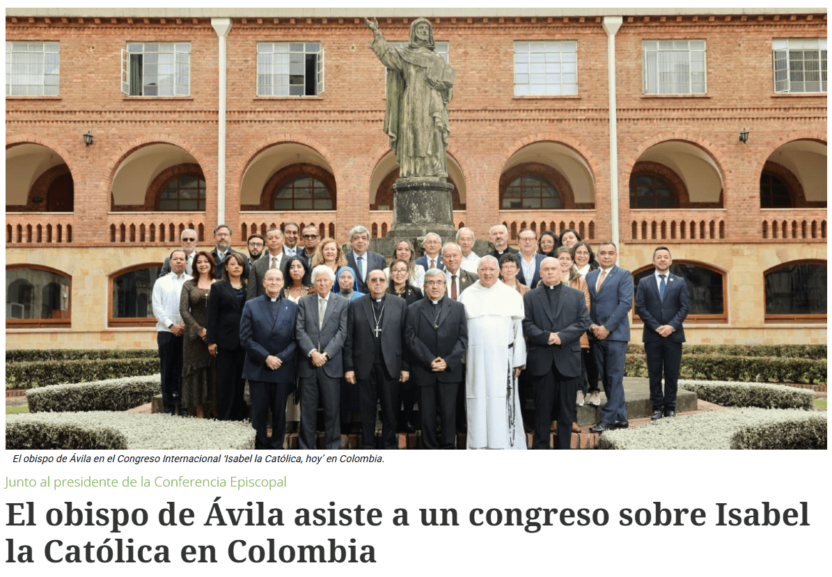 Obispo de Ávila en congreso internacional sobre Isabel la Católica en Colombia