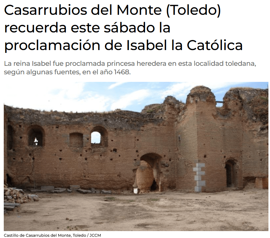 Casarrubios del Monte recuerda la proclamación de Isabel la Católica