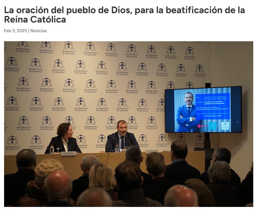 La oración del pueblo de Dios para la beatificación de la Reina Católica