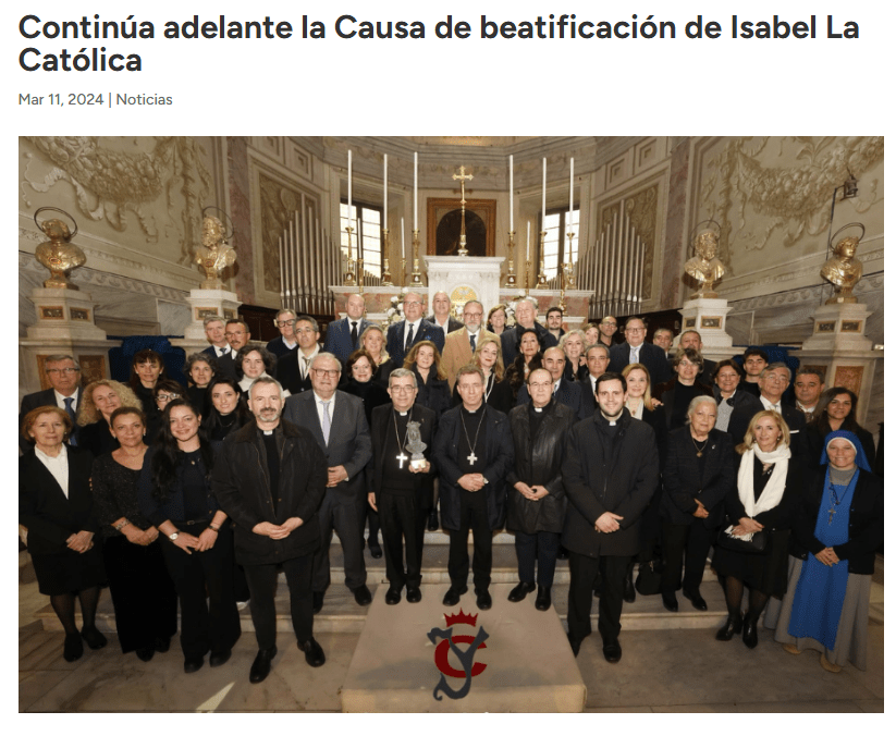 Continúa adelante la causa de beatificación de Isabel la Católica