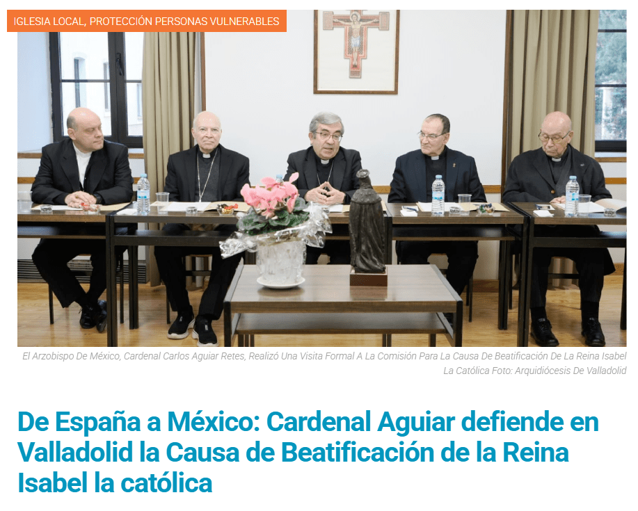 Cardenal Aguiar defiende en Valladolid la causa de beatificación de Isabel la Católica