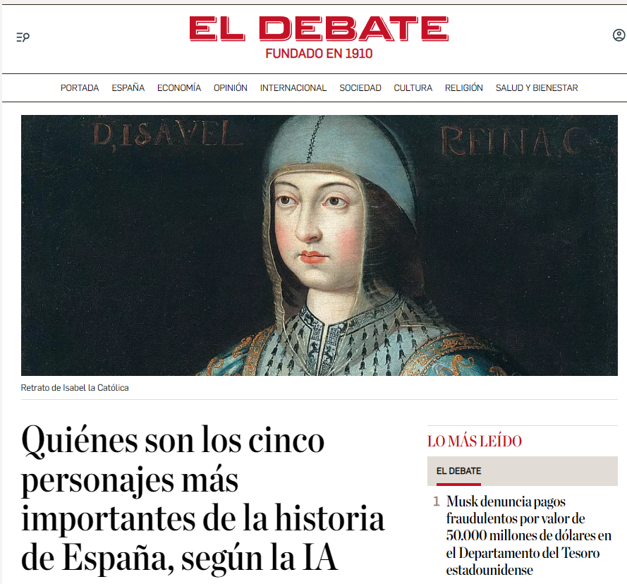 Cinco personajes importantes de la historia de España según la IA