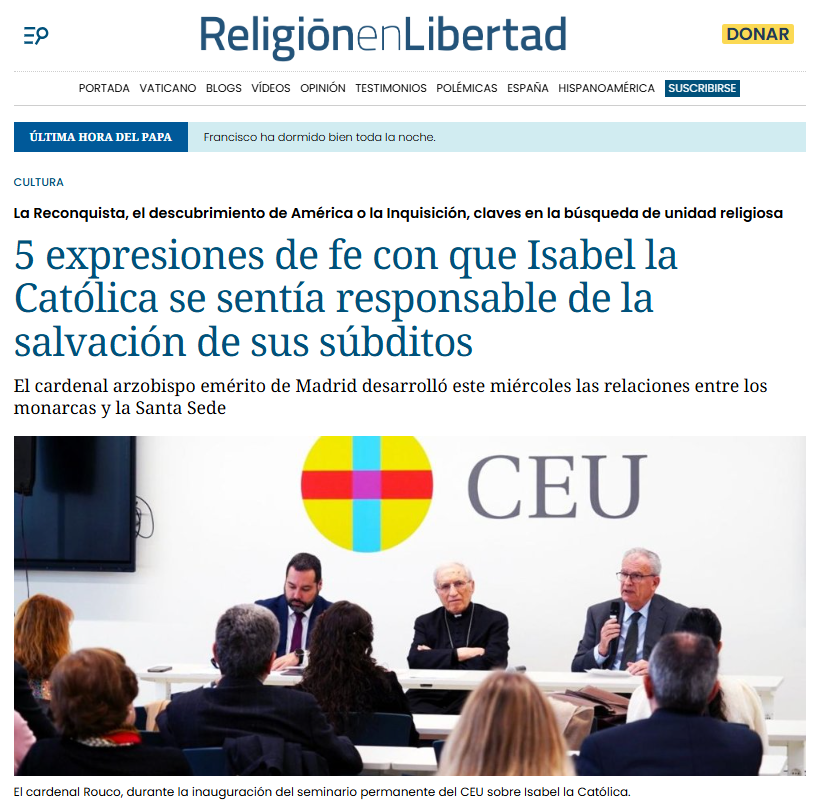 Rouco, los Reyes Católicos y el CEU