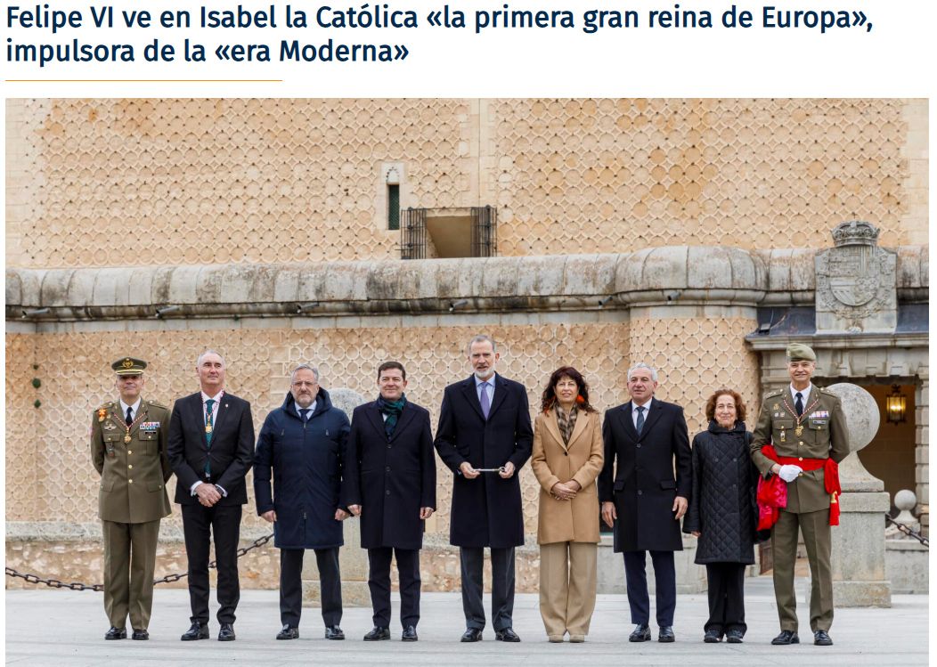 Felipe VI ve en Isabel la Católica la primera gran reina de Europa