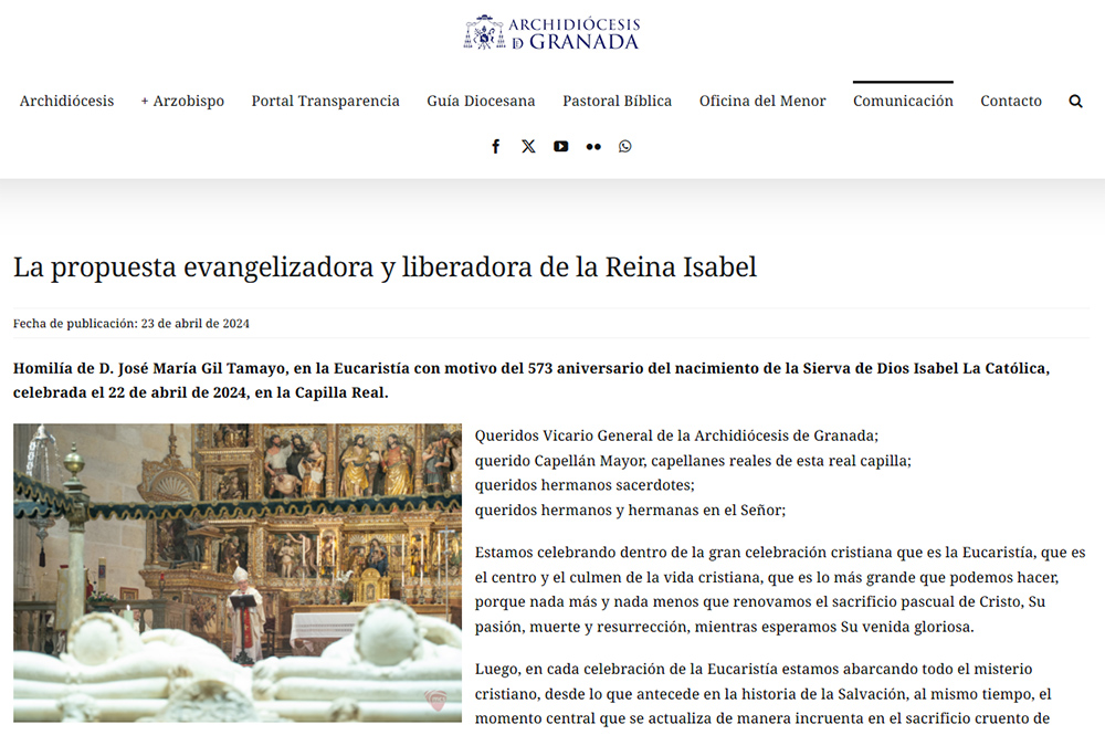 La propuesta evangelizadora y liberadora de la Reina Isabel