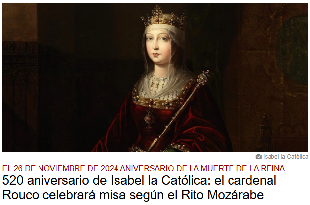 Noticia de InfoCatólica sobre Isabel la Católica
