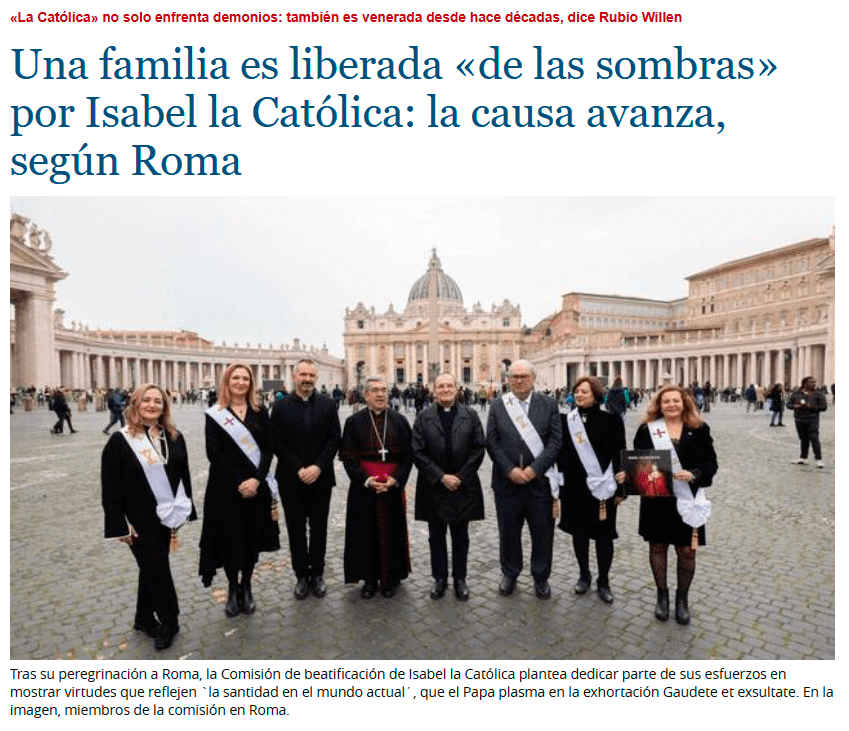 Una familia liberada de sombras e Isabel la Católica